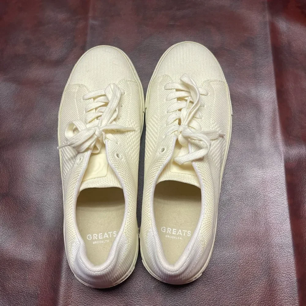 GREATS royal knit sneakers off white size 10‎